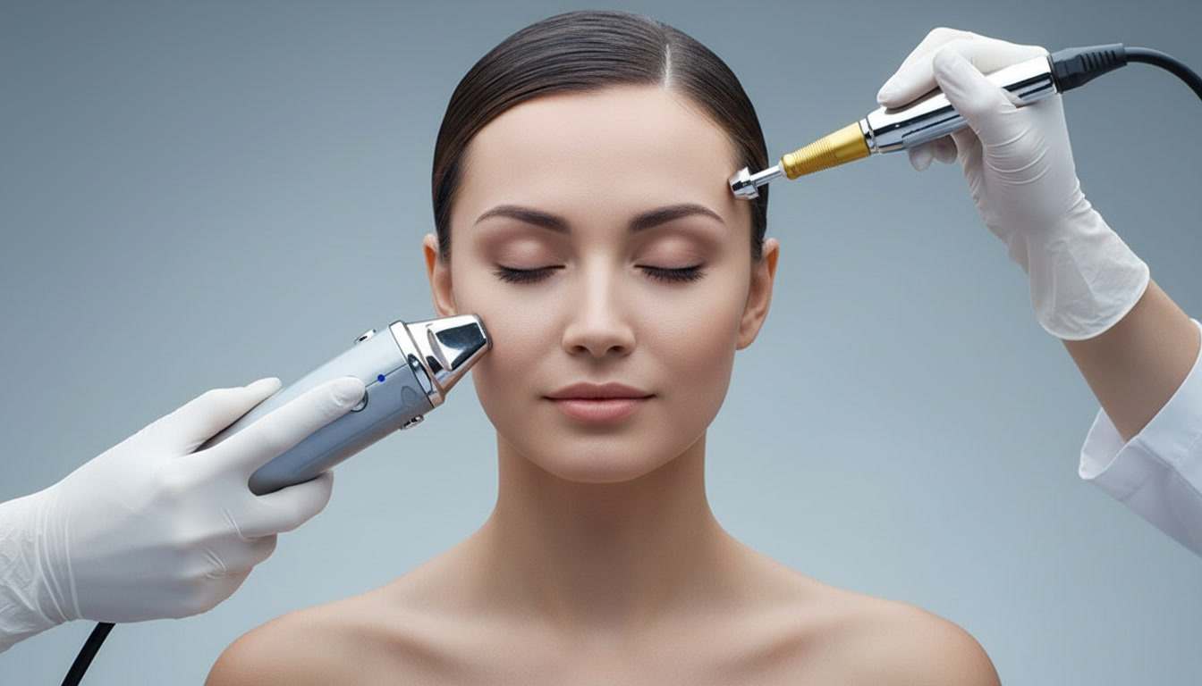 Tratamiento facial con equipo dermatológico